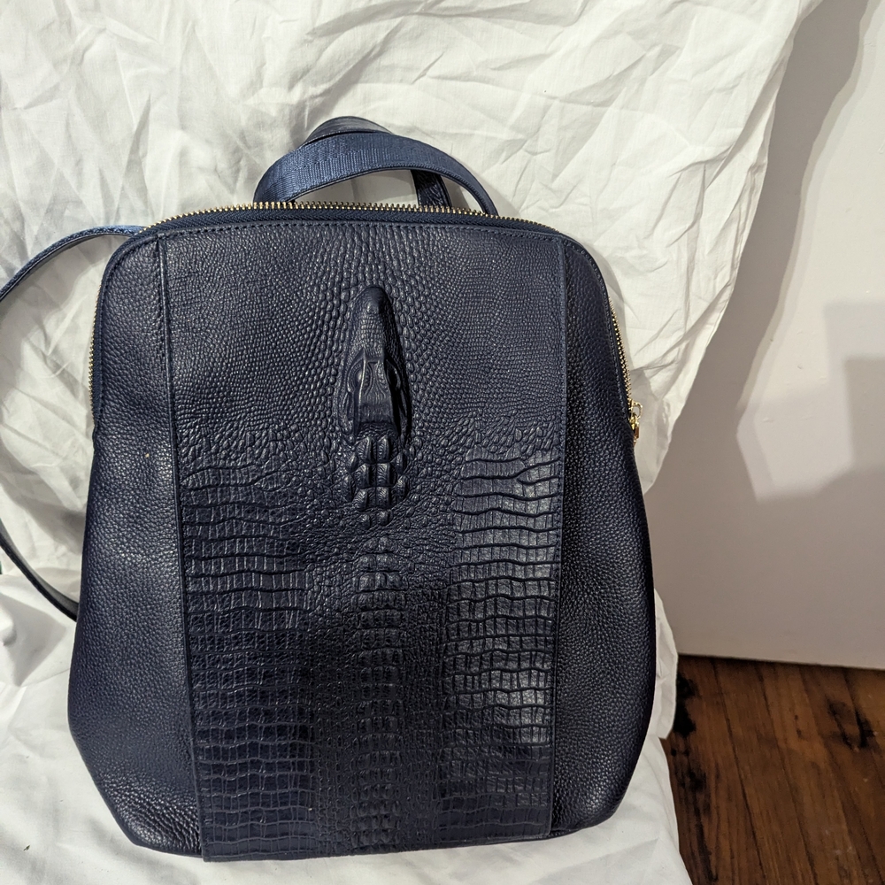 Sophisticated Blue Textured Backpack